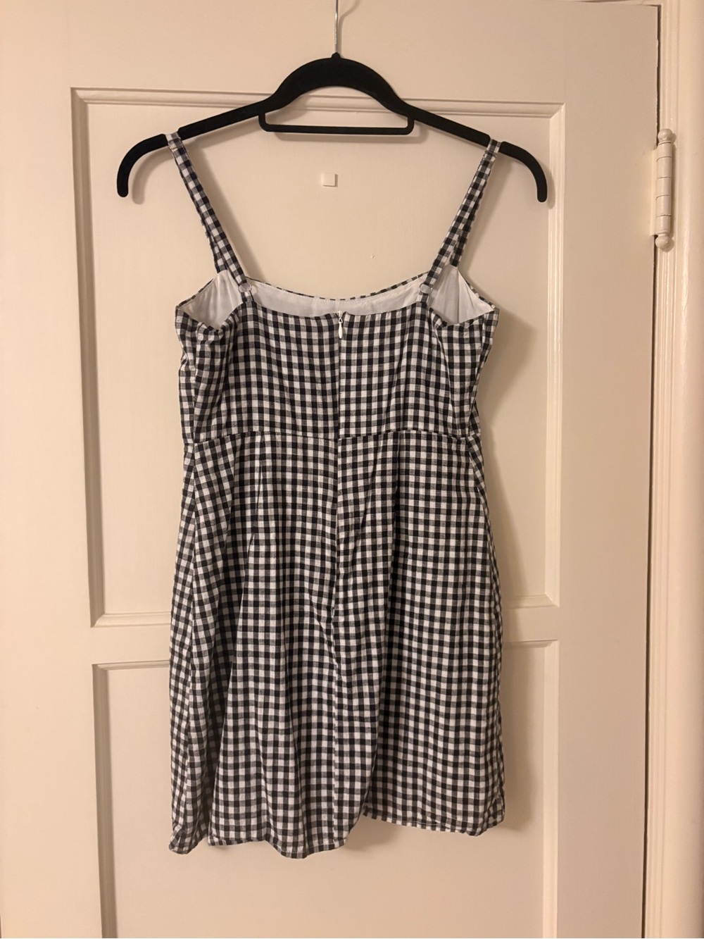 Brandy Melville Black & White Gingham Spaghetti Strap Mini Dress - Picture 2 of 2